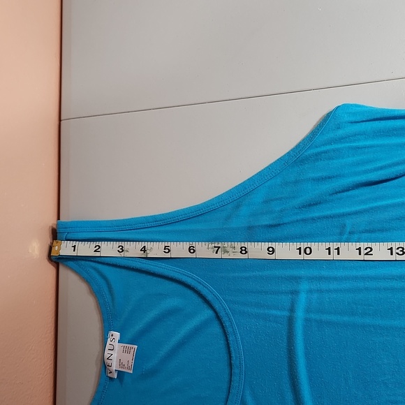 Venus Large Turquoise Sleeveless Tank Dress Rouched Sides - Picture 5 of 9